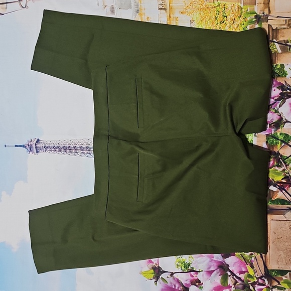 J.Crew Martie Green Crop Ankle Slit Skinny Pants Size 0 - Picture 7 of 7